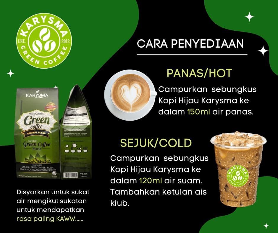 Karysma, Green Coffee Original Blend, 15 sachets x 25 g