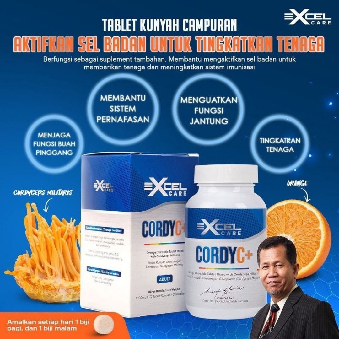 Excel Care, Cordy C+ Adult, 30 tablets x 1000 mg