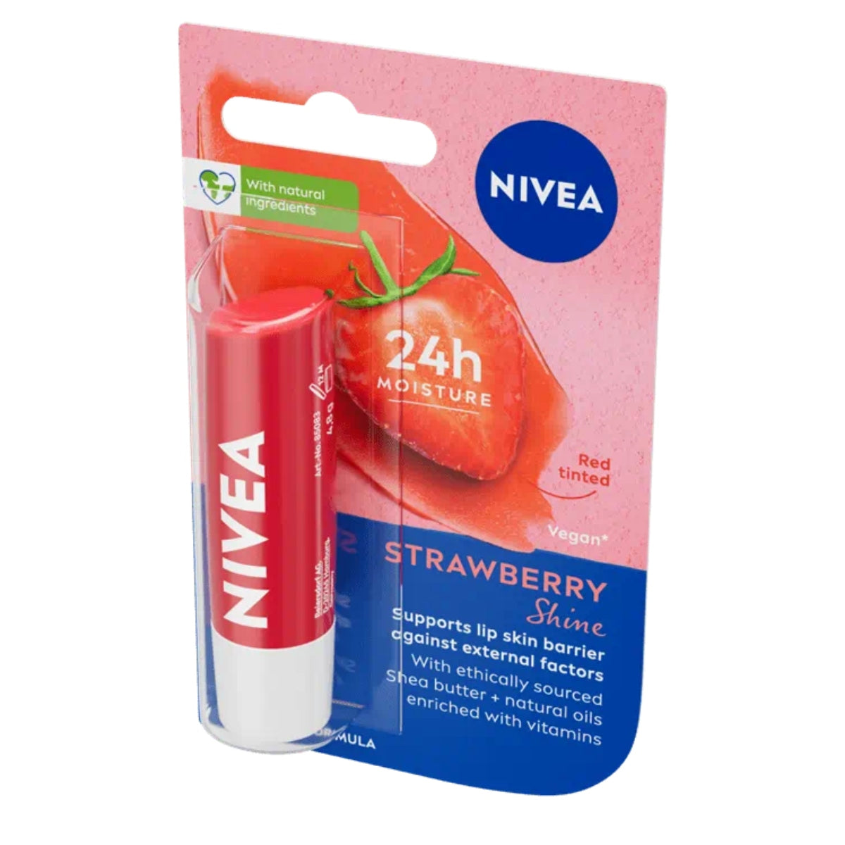 Nivea, Strawberry Shine, Caring Lip Balm, 4.8 g