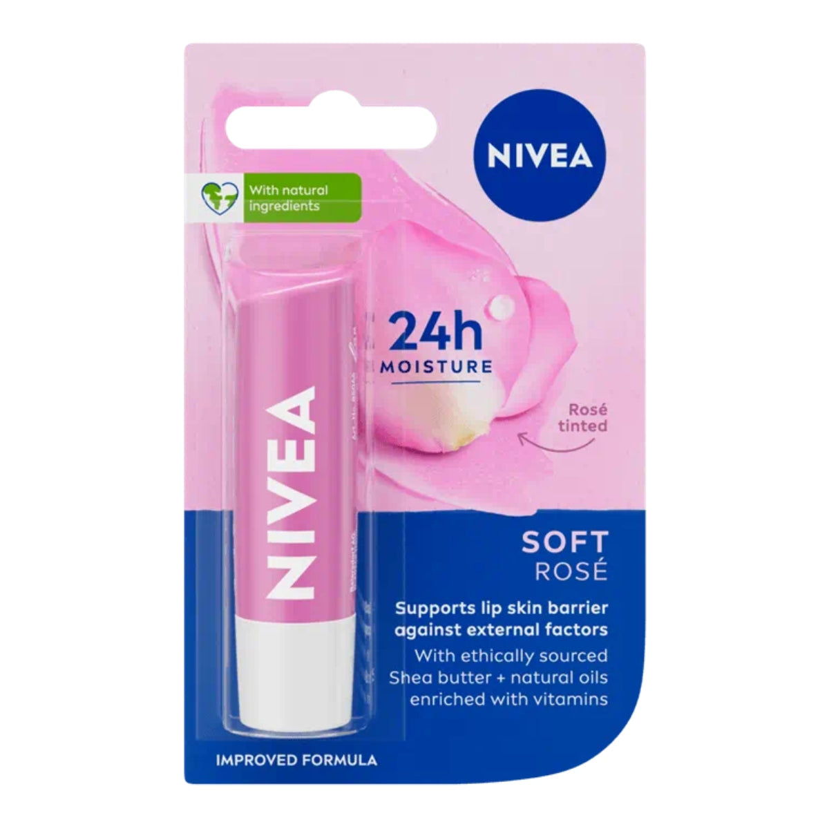Nivea, Moisture Caring Lip Balm, Soft Rose, 4.8 g