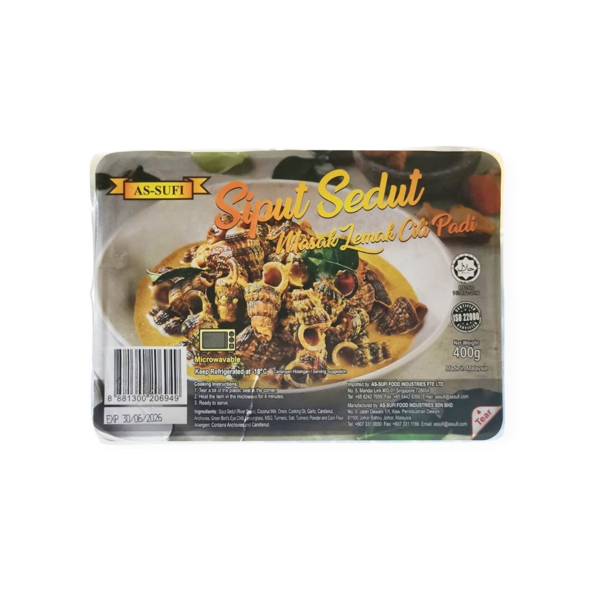 As-Sufi, Siput Sedut Masak Lemak Cili Padi, 400 g