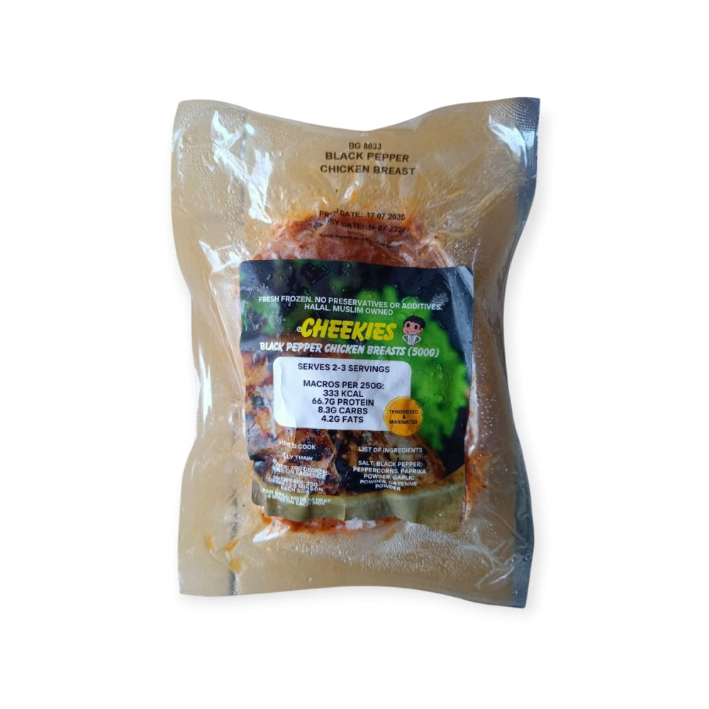 Cheekies, Black Pepper Chicken Breasts, 500 g
