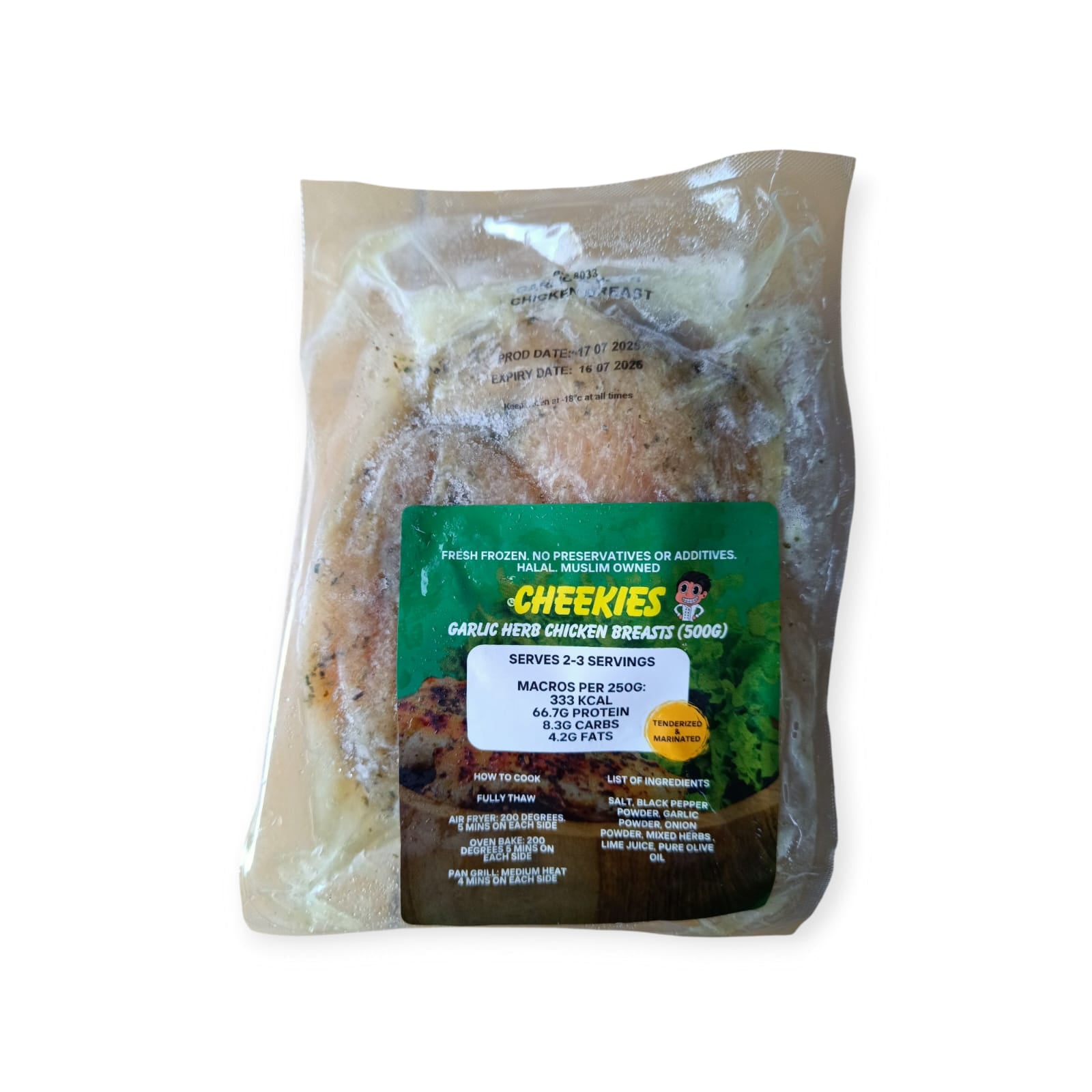 Cheekies, Garlic & Herb Chicken Breasts, 500 g