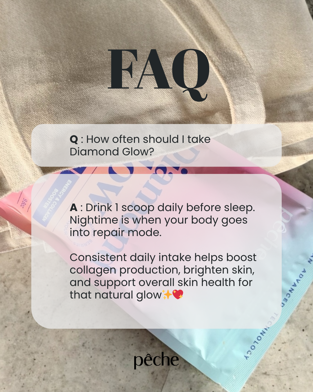 (NEW PACKAGING) PECHE, Diamond Glow, Whitening & Energy Booster