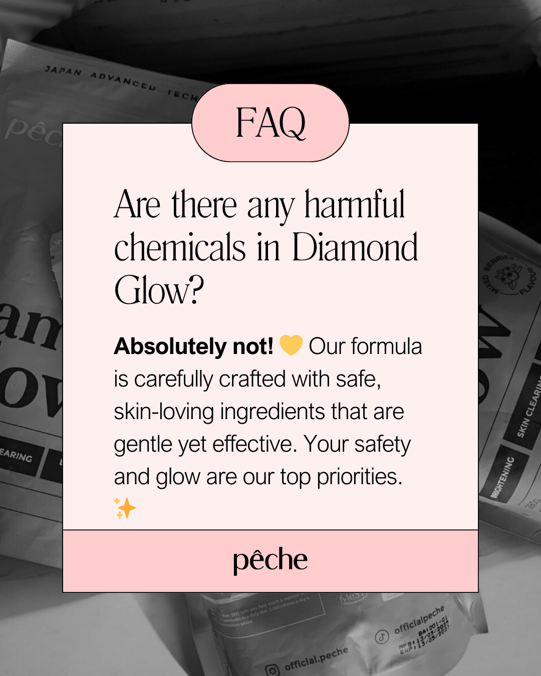 (NEW PACKAGING) PECHE, Diamond Glow, Whitening & Energy Booster