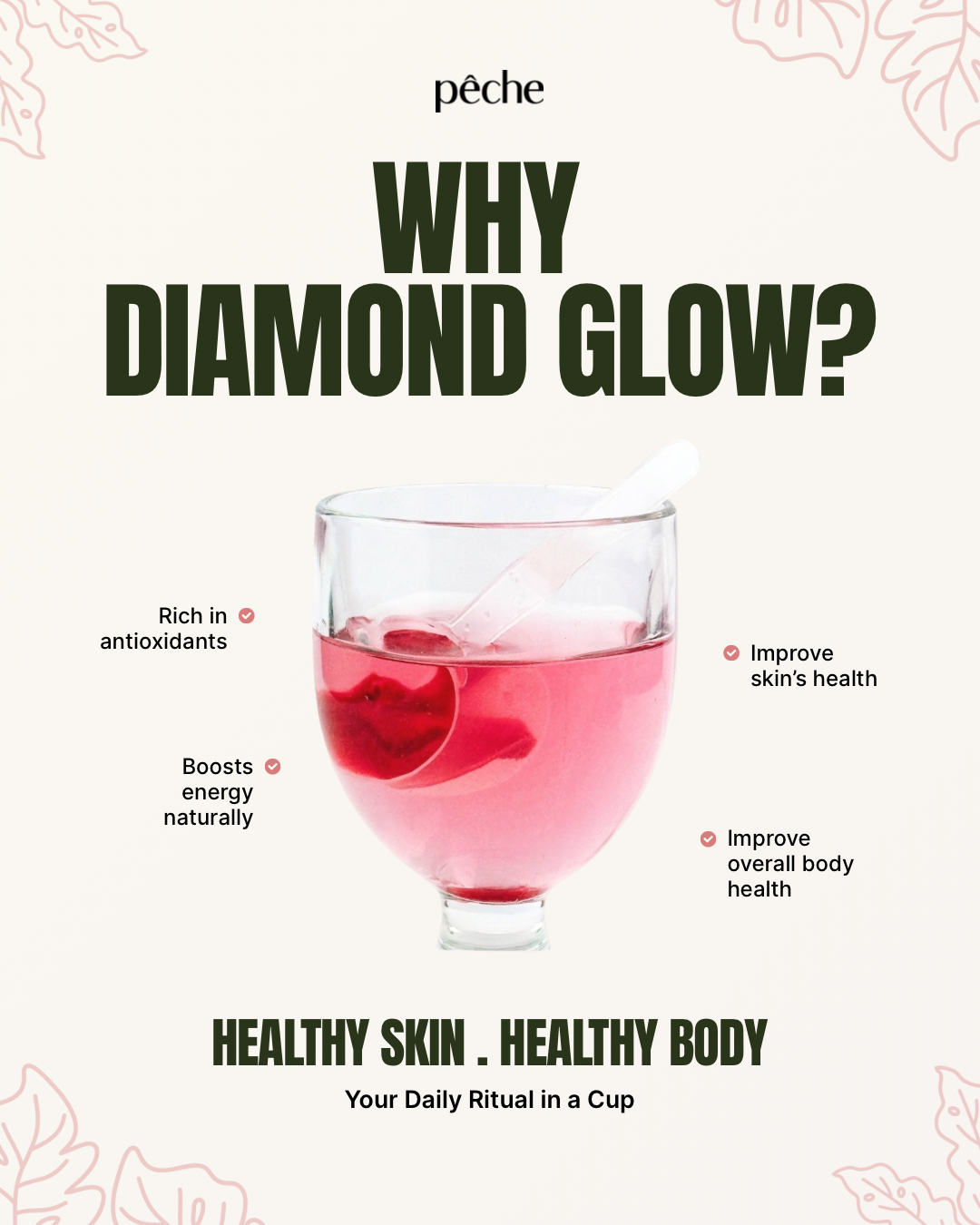 (NEW PACKAGING) PECHE, Diamond Glow, Whitening & Energy Booster