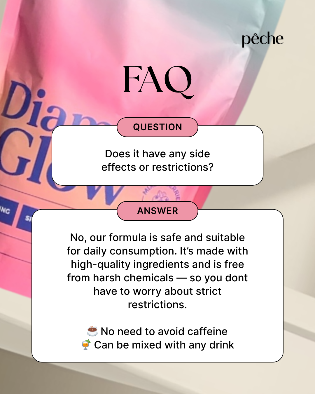 (NEW PACKAGING) PECHE, Diamond Glow, Whitening & Energy Booster