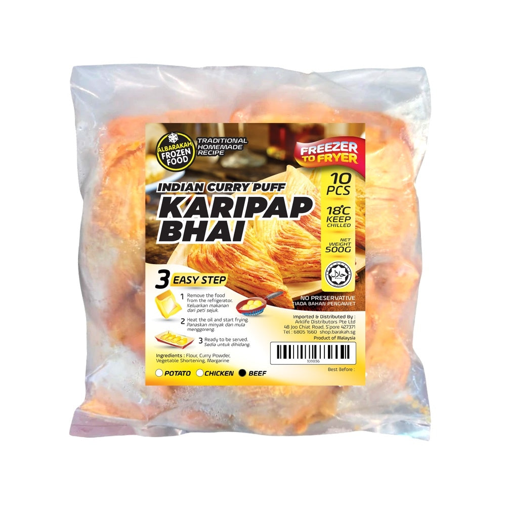 Al Barakah Frozen, Karipap Bhai, Daging Flavour, 10 pcs