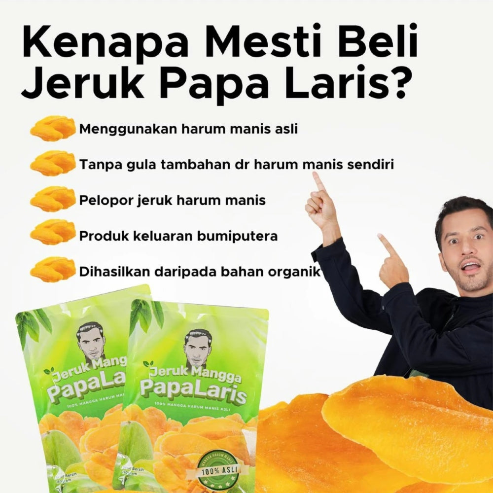 D'Herbs, Mangga Jeruk Kering, Papa Laris, 120 g