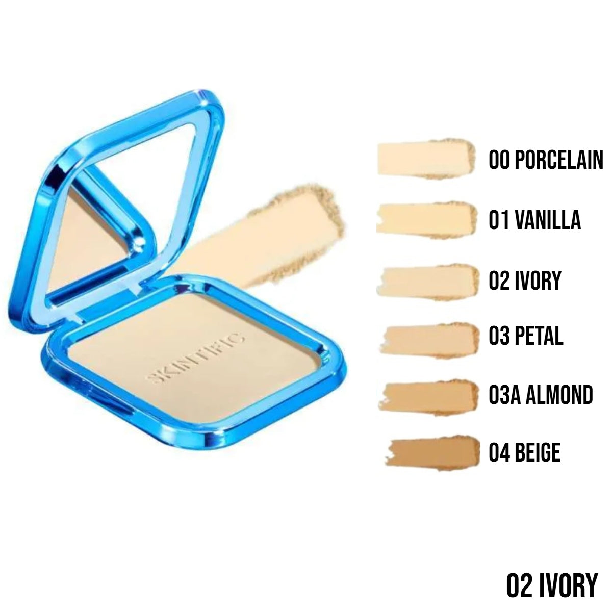 Skintific, Ultra Cover, Powder Foundation, 02 Ivory, 9 g