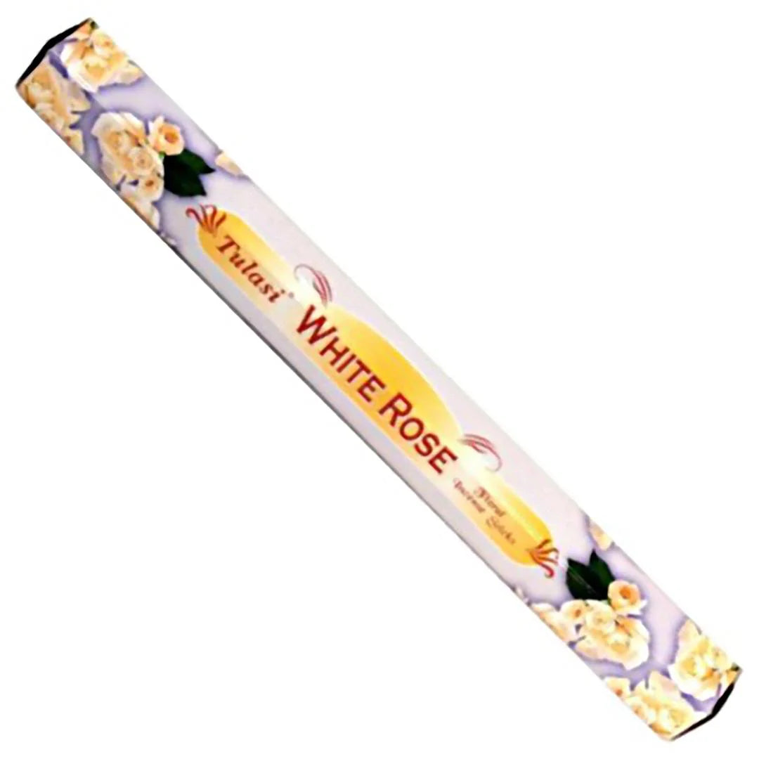 Tulasi, White Rose, 20 Incense Sticks, 1 roll