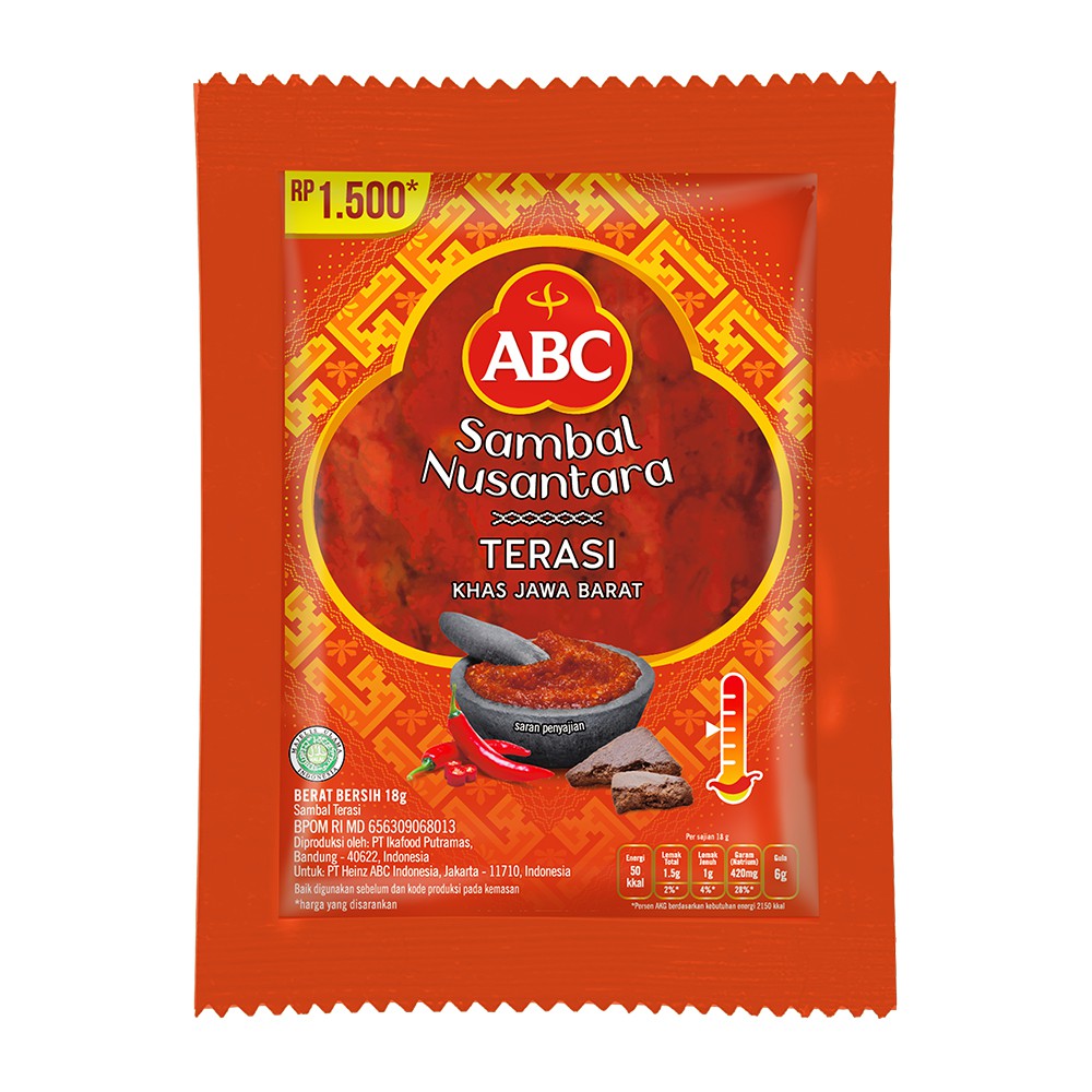 Abc, Sambal Nusantara Terasi, 10sac x18 g