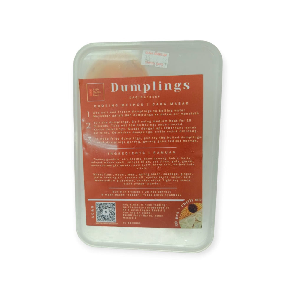 Kaijia Muslim Food, Frozen Beef Dumplings, 20 pcs