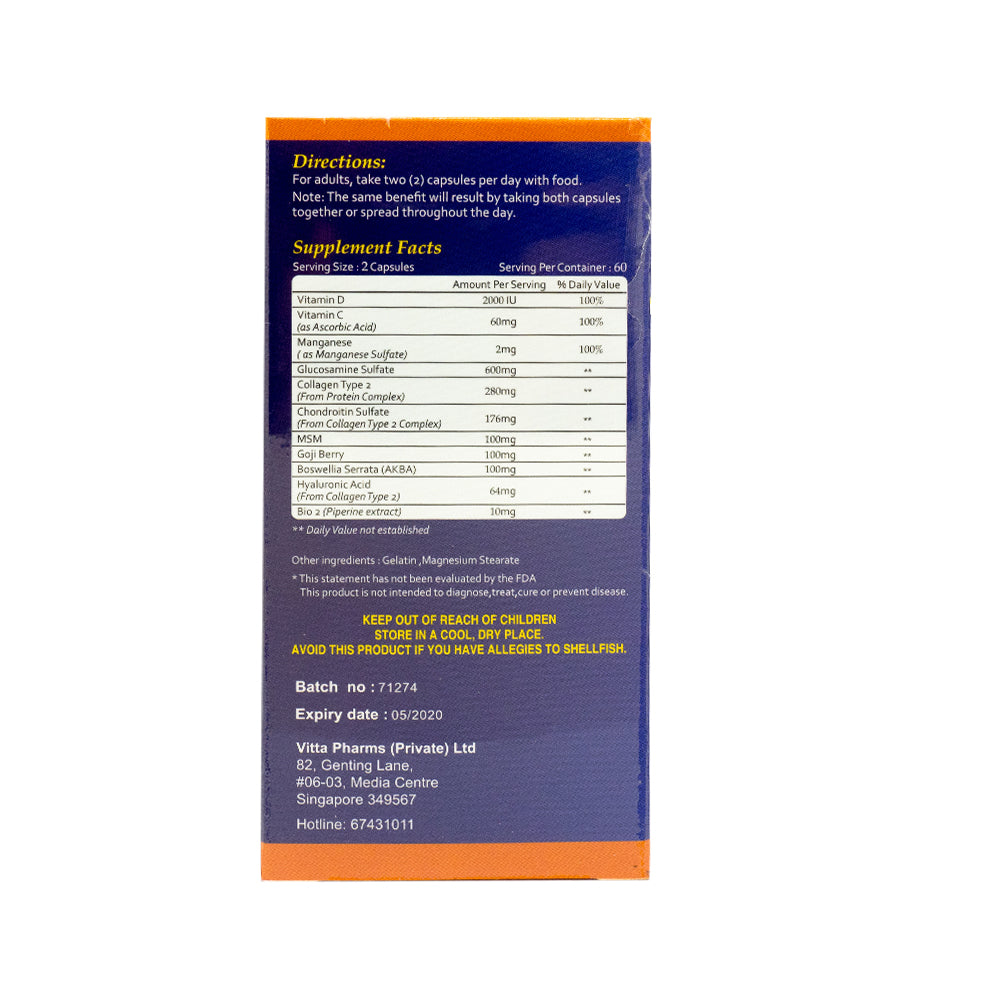 Vitta Pharms, Knee Support Advanced, 60 capsules