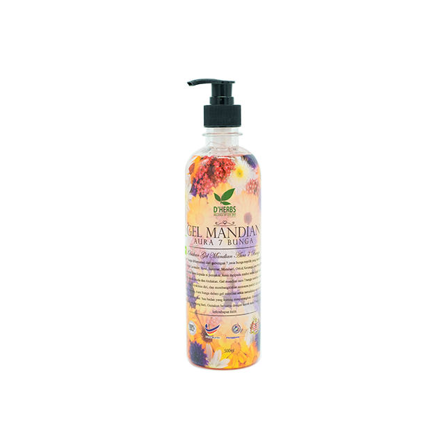D'herbs, Gel Mandian, Aura 7 Bunga, 500 ml