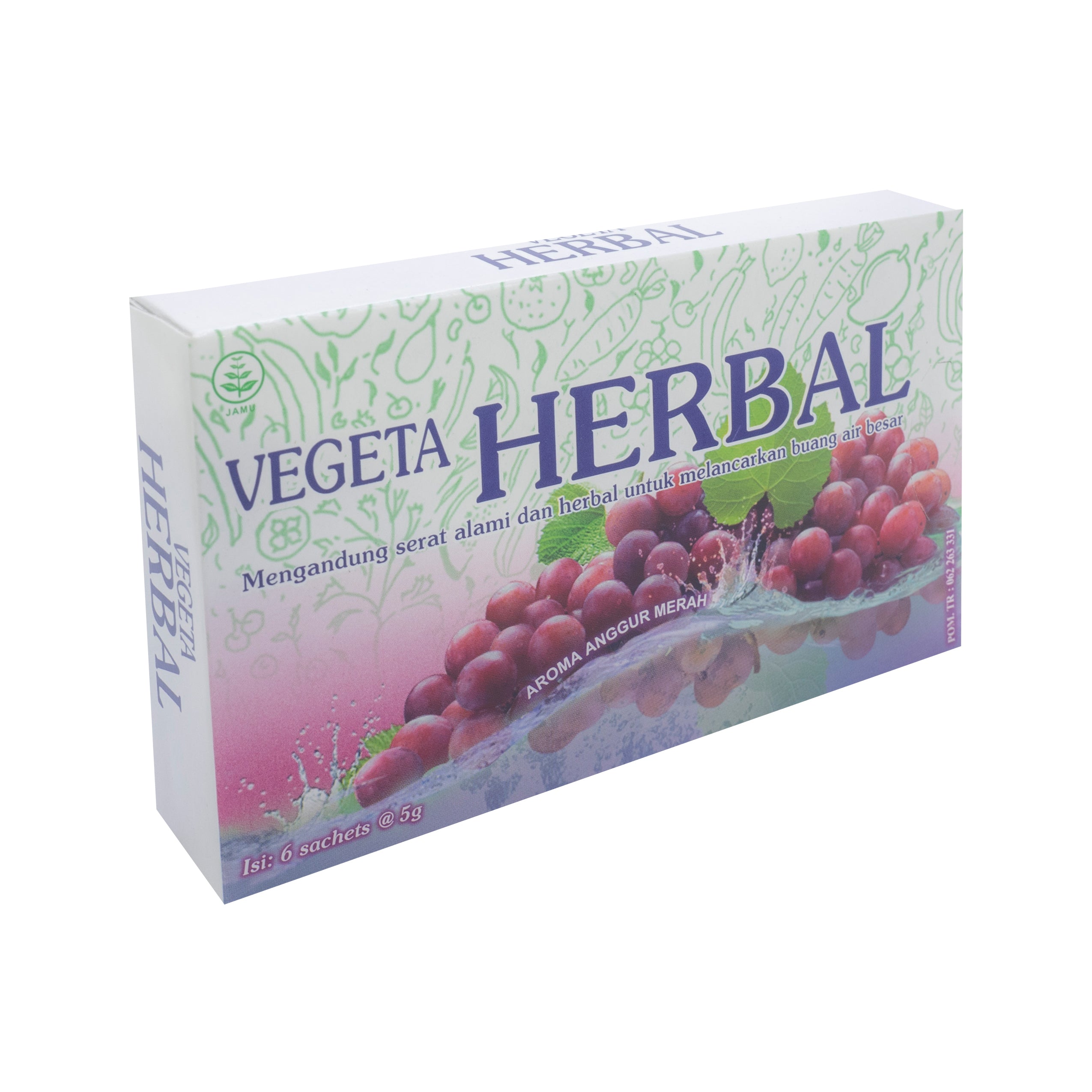 Vegeta, Herbal Anggur Merah, 6 sachets X 5 g