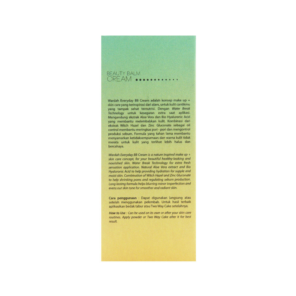 Wardah, BB Everyday Cream SPF 30, Natural, 15 ml