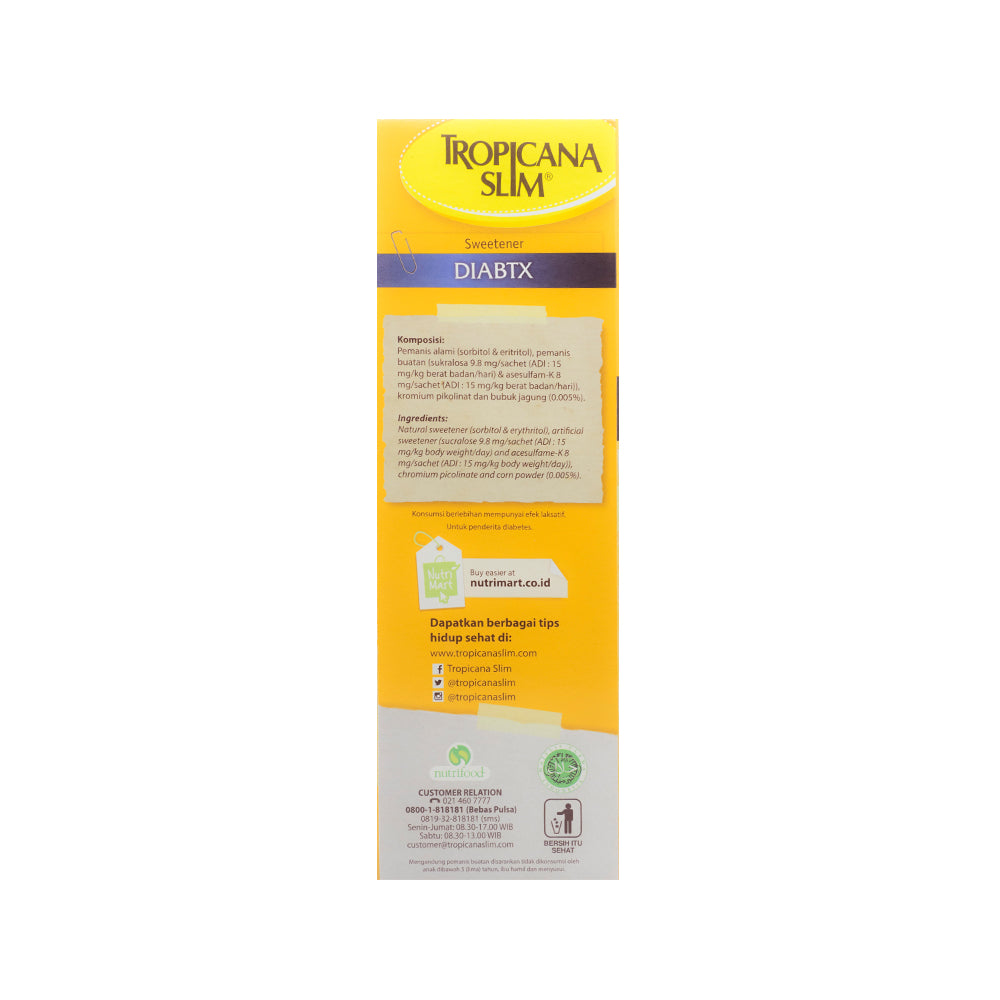 Tropicana Slim, Diabetic, 50 sachets