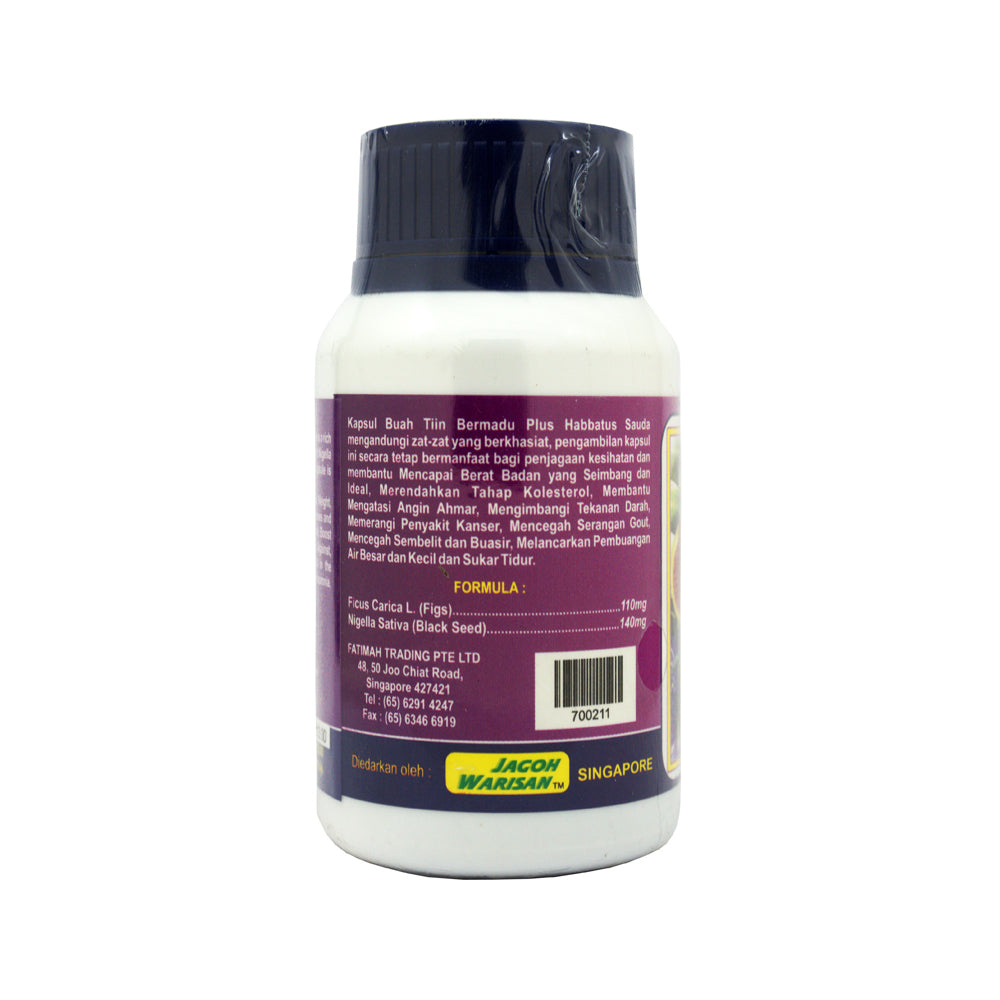 Jagoh Warisan, Buah Tin Bermadu, Plus Habbatus Sauda, 60 capsules