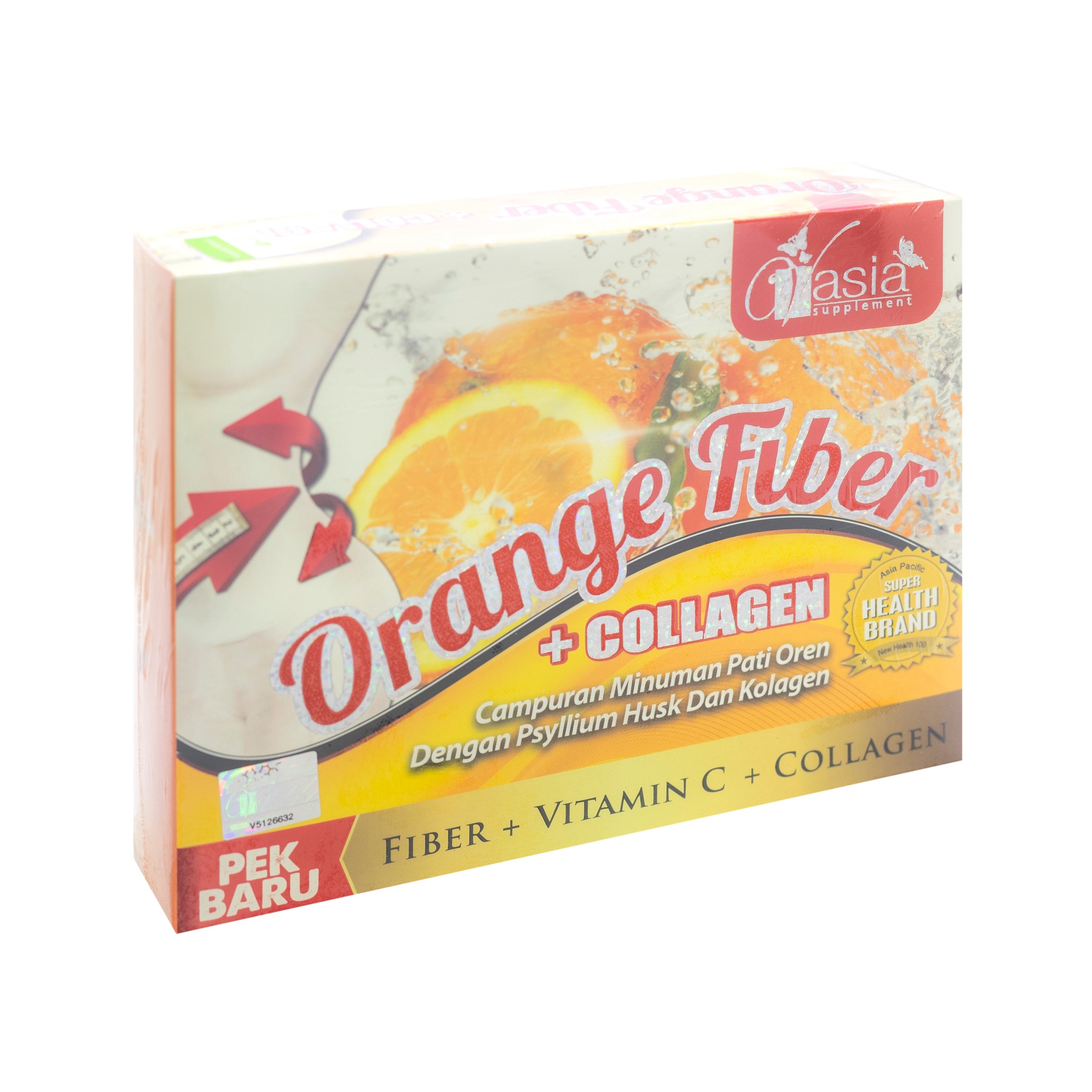 V'Asia, Orange Fiber + Collagen, 10 sachets X 15 gm