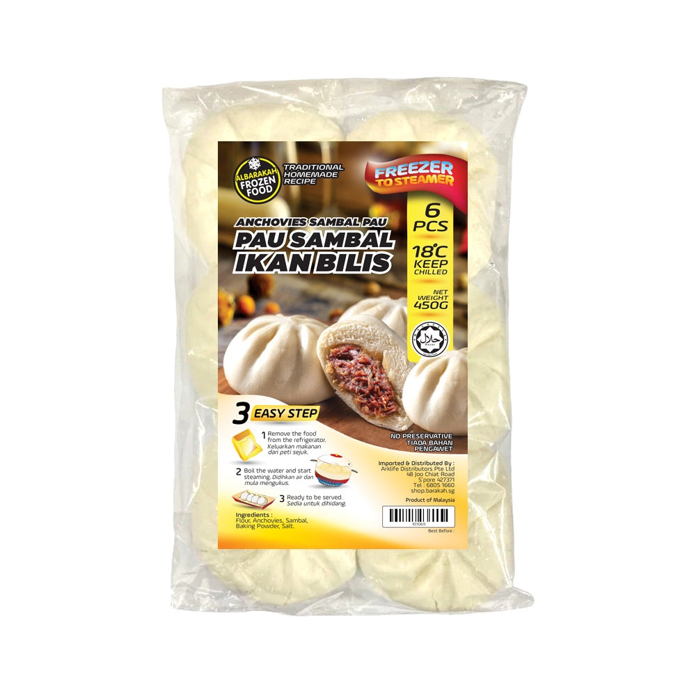 Al Barakah Frozen, Pau Sambal Ikan Bilis, 6 pcs (Big)