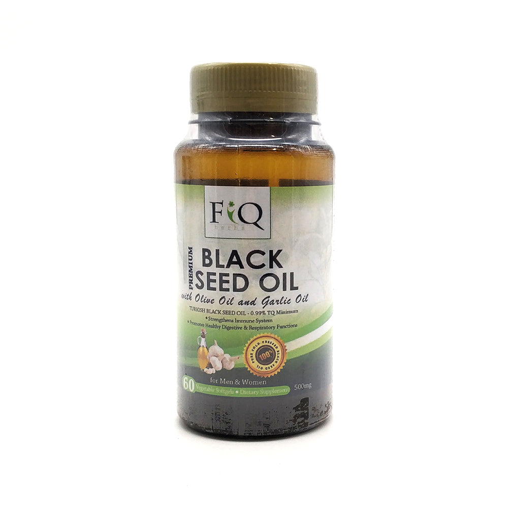 Fiq Herbs Premium Black Seed Oil With Olive Oil & Garlic Oil 60 Capsules