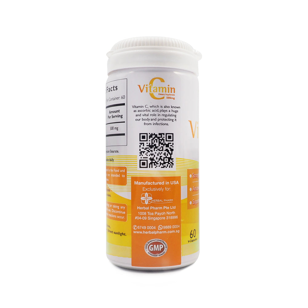 Herbal Pharm, Vitamin C, 500 mg x 60 V-capsules