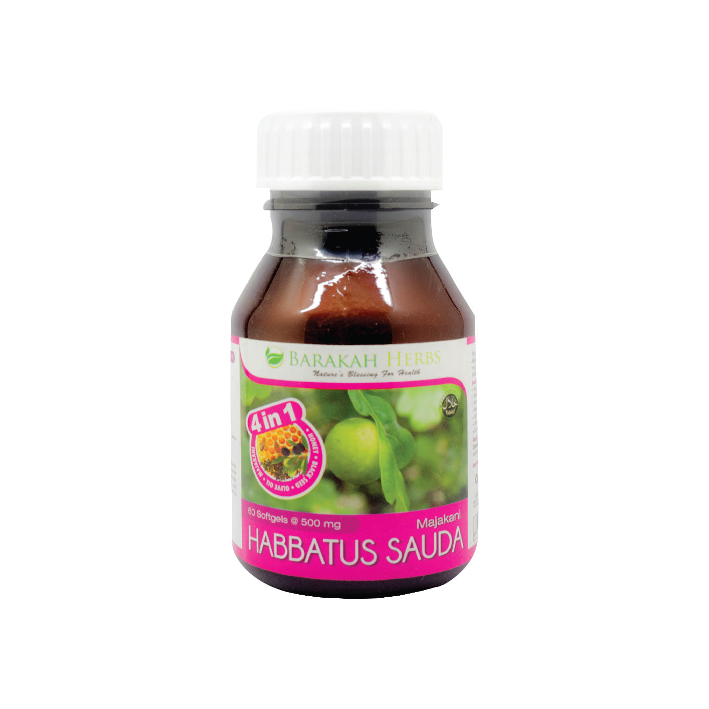 Barakah Herbs, Habbatus Sauda, with Manjakani, 4 in 1, 60 softgels
