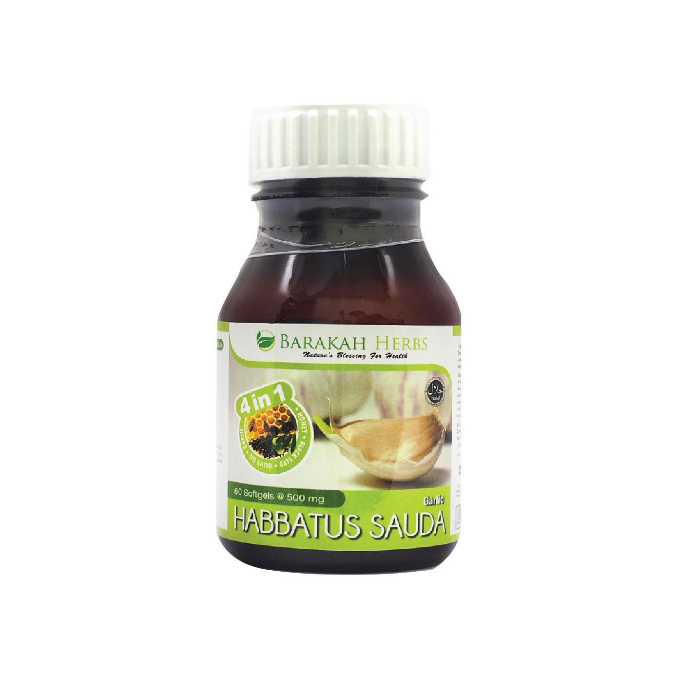 Barakah Herbs, Habbatus Sauda, with Garlic, 4 in 1, 60 softgels