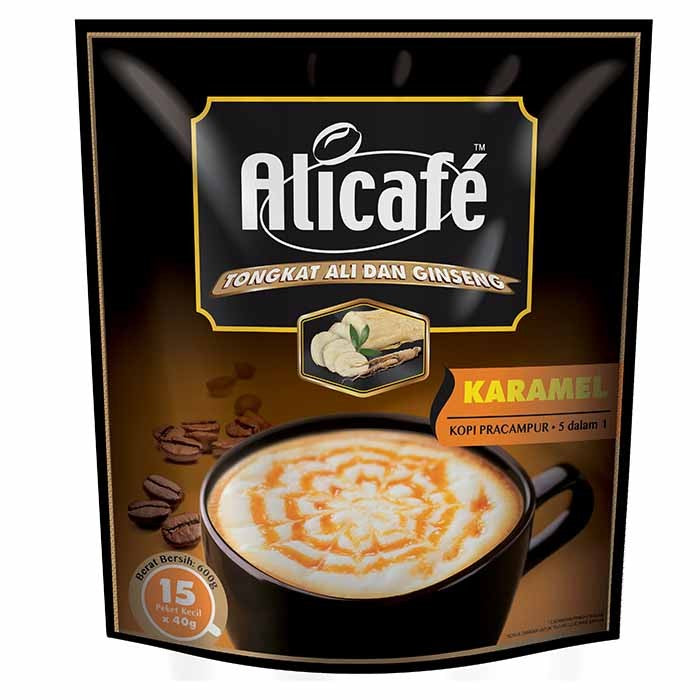 Power Root, Ali Cafe 5 in 1 Caramel, 15 sachets X 40 g