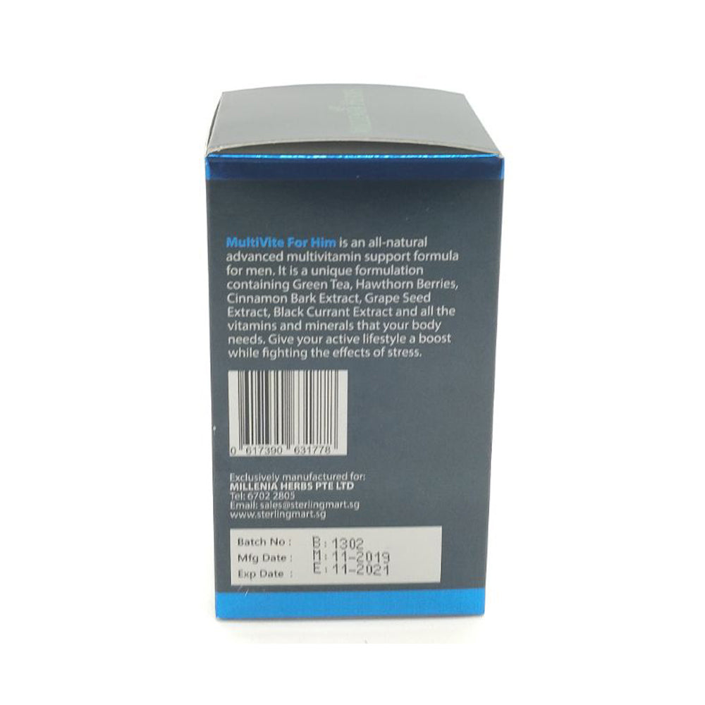 Millenia Herbs, Multivite For Him, 60 capsules