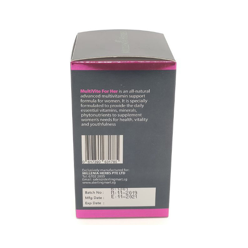 Millenia Herbs, Multivite For Her, 60 capsules