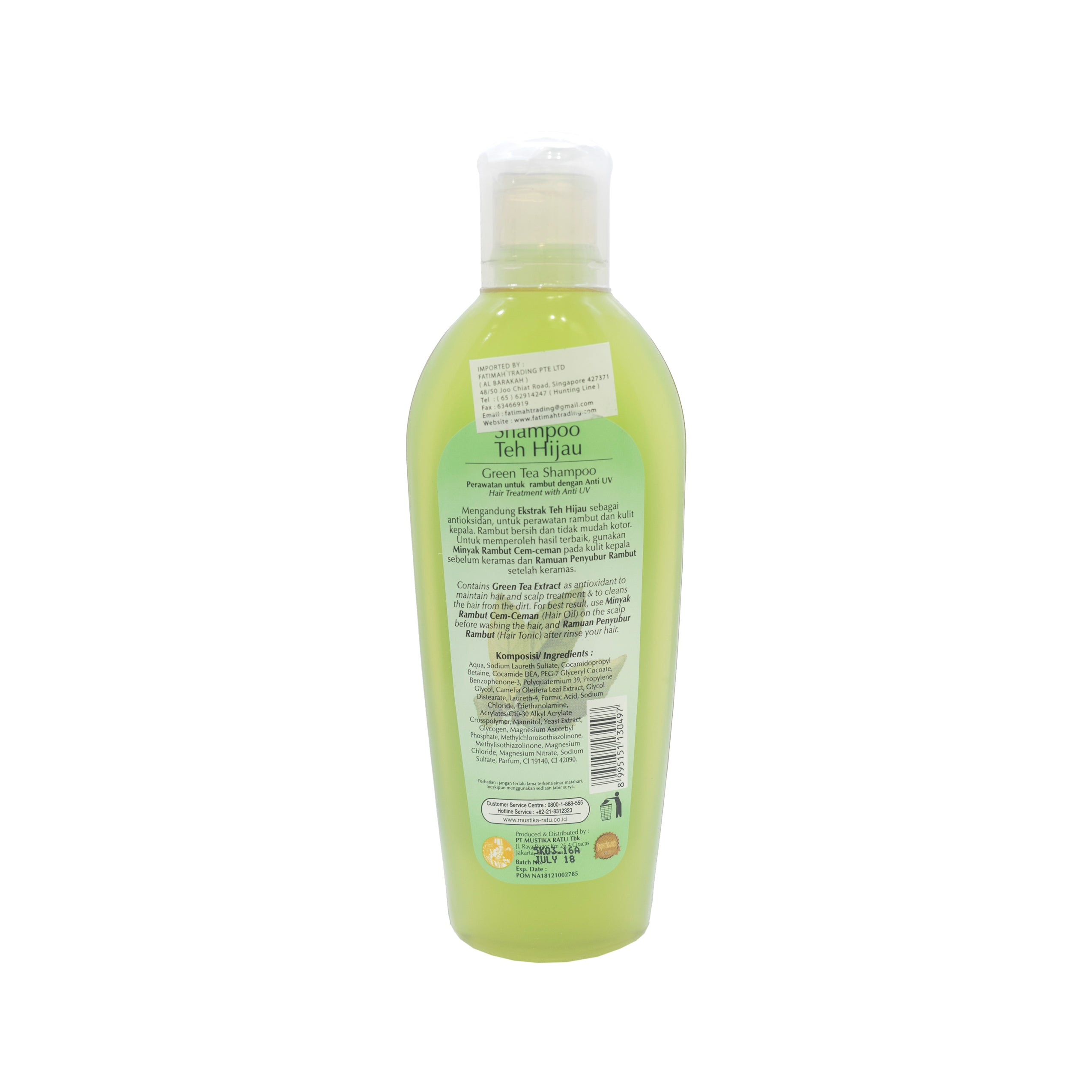 Mustika Ratu, Shampoo, Teh Hijau, 175 ml