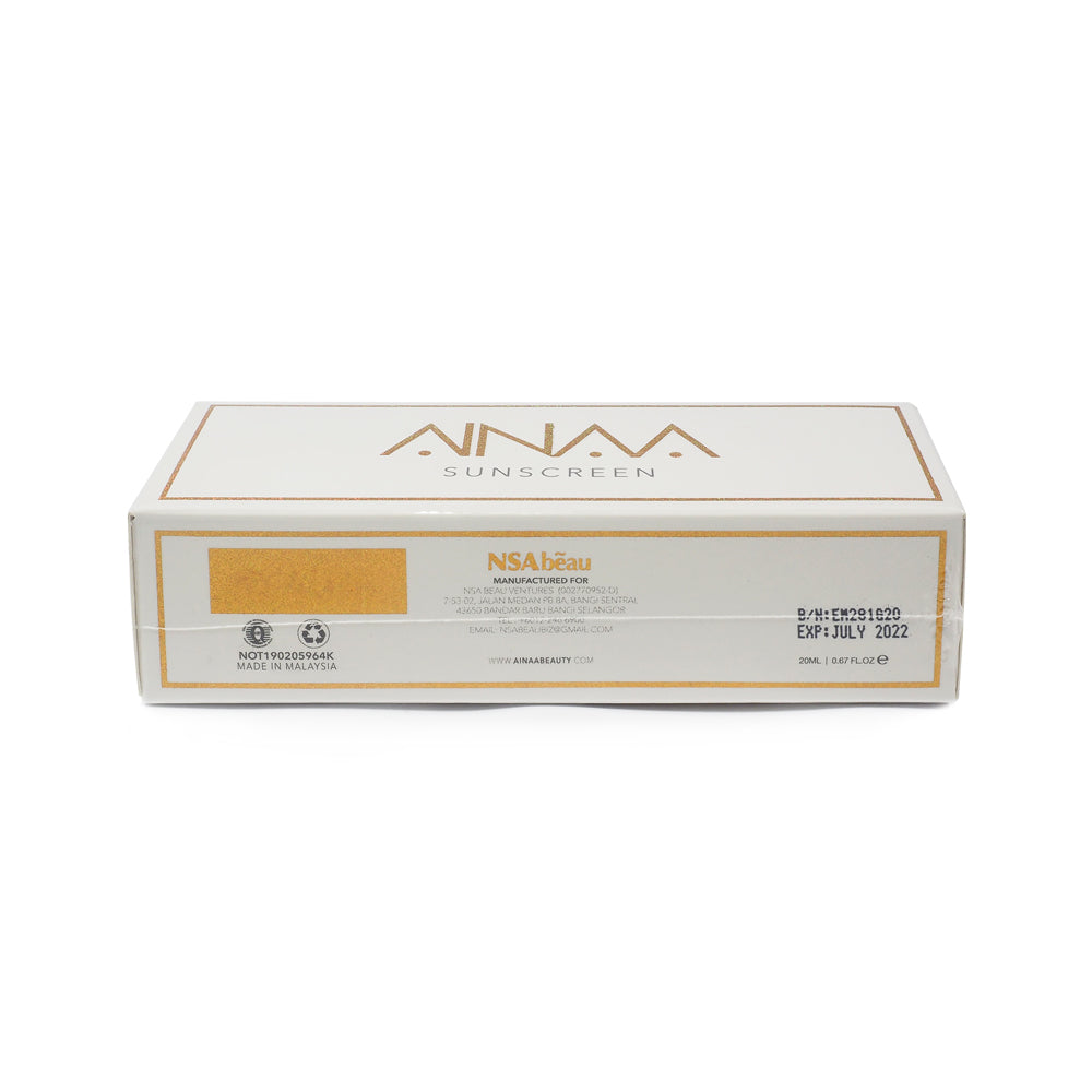 Ainaa Beauty, Sunscreen, SPF50 PA ++ 20ml