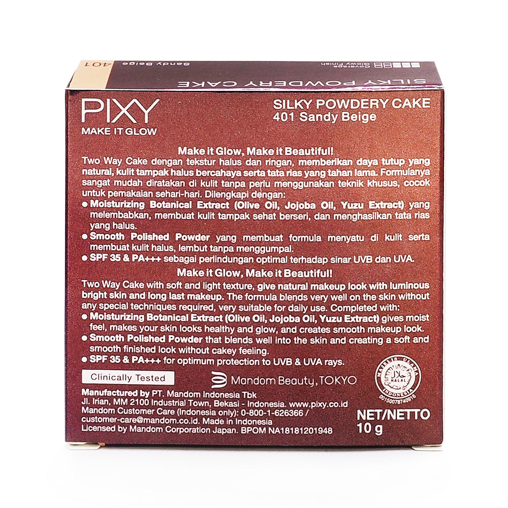 Pixy, Make It Glow, Silky Powdery, 401 Sandy Beige, 10 g