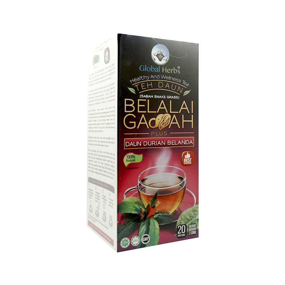 Global Herbs, Teh Daun Belalai Gajah, Plus Daun Durian Belanda 20 sachets x 2 g