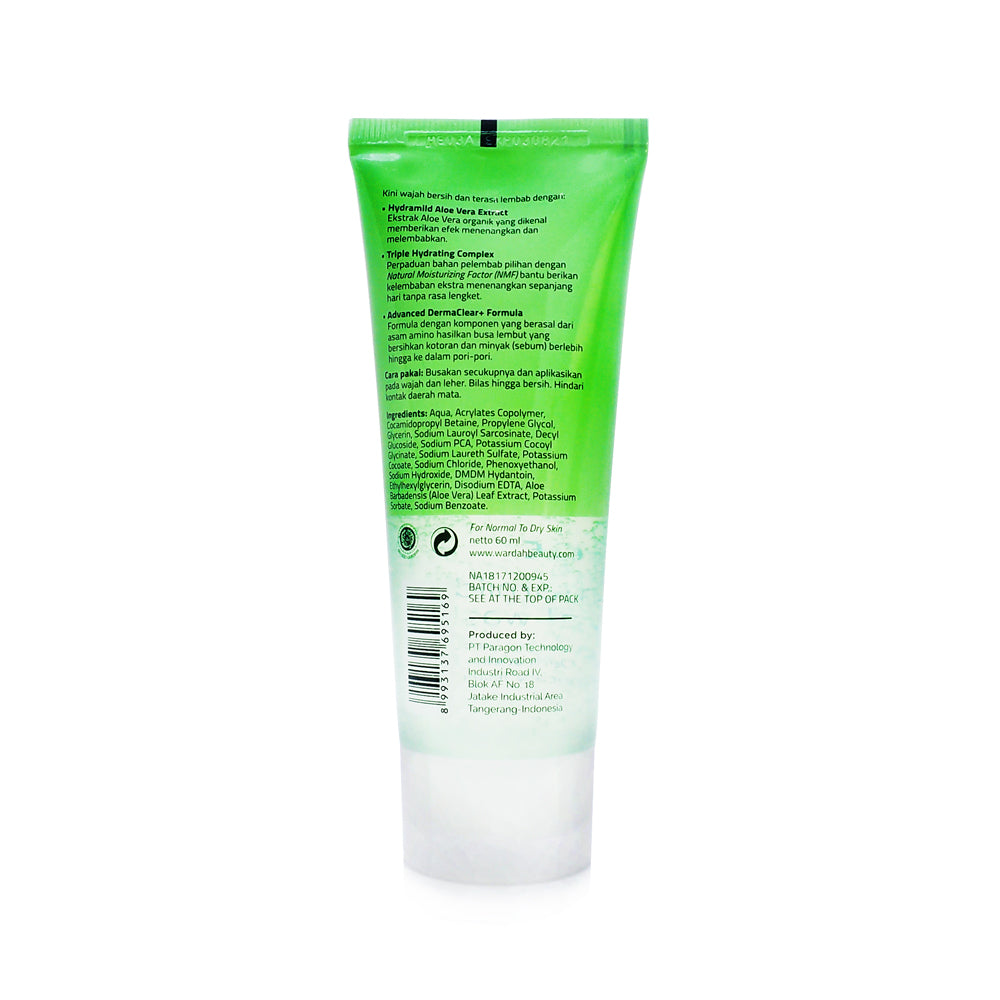 Wardah, Nature Daily Aloe Hydramild, Facial Wash, 60 ml