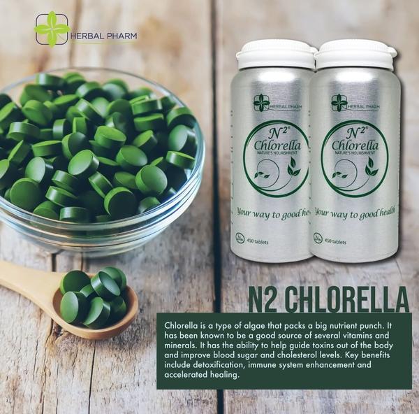 Herbal Pharm, N2 Chlorella, 450 tablets