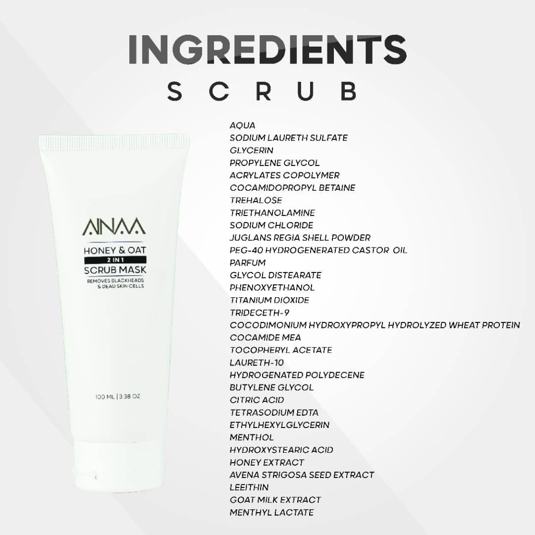Ainaa Beauty, Scrub Mask, Honey & Oat, 100 ml