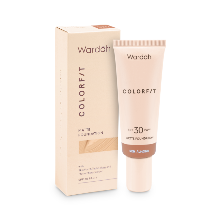 Wardah, Color Fit, Matte Foundation, 52N Almond, 25ml