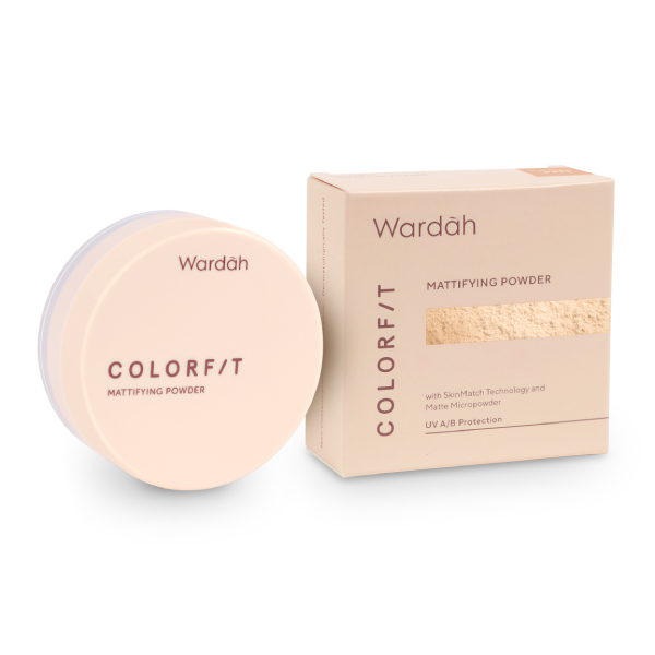 Wardah, Color Fit, Mattifying Powder, 22N Light Ivory, 15 g