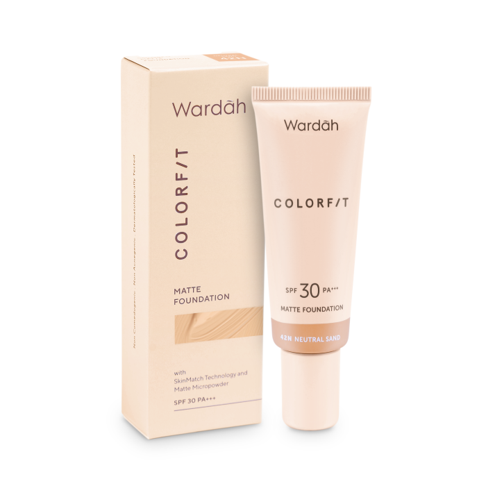 Wardah, Color Fit, Matte Foundation, 42N Neutral Sand, 25 ml