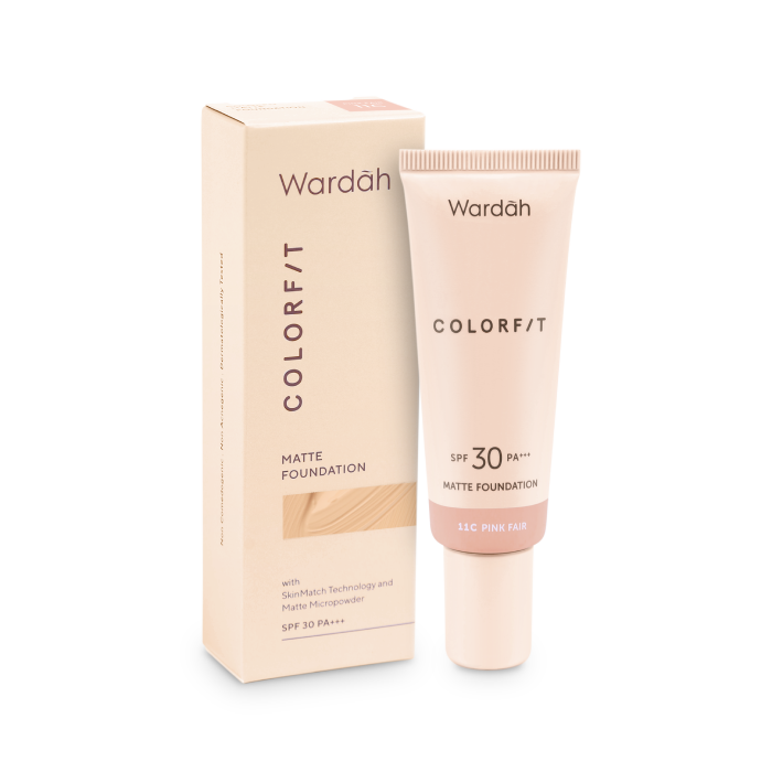 Wardah, Color Fit, Matte Foundation, 11C Pink Fair, 25 ml