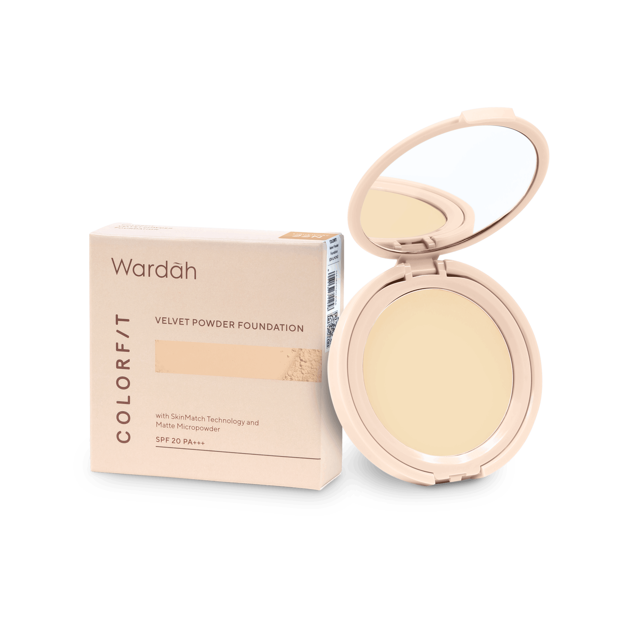 Wardah, Color Fit, Velvet Powder Foundation, 22N Light Ivory, 11 g