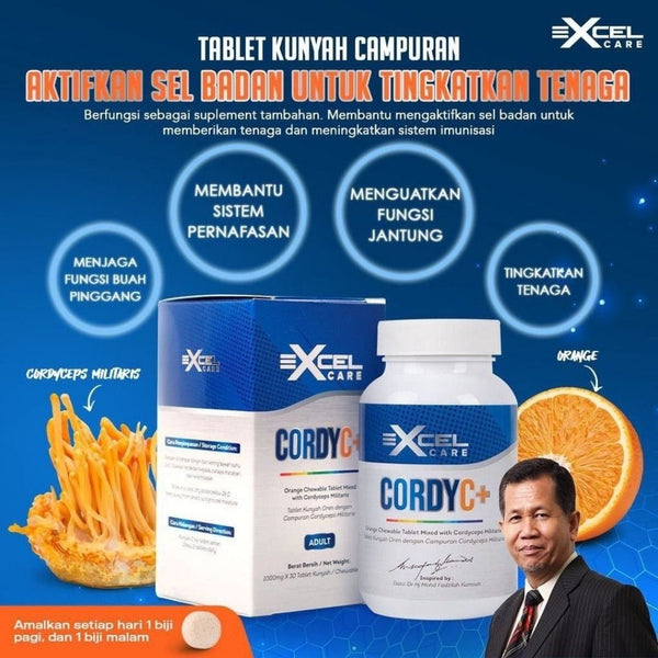 Excel Care, Cordy C+ Adult, 30 tablets x 1000 mg – Al Barakah Health ...