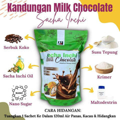 Sacha Inchi, Milk Chocolate Hazelnut Flavour Premix, 15 sachets x