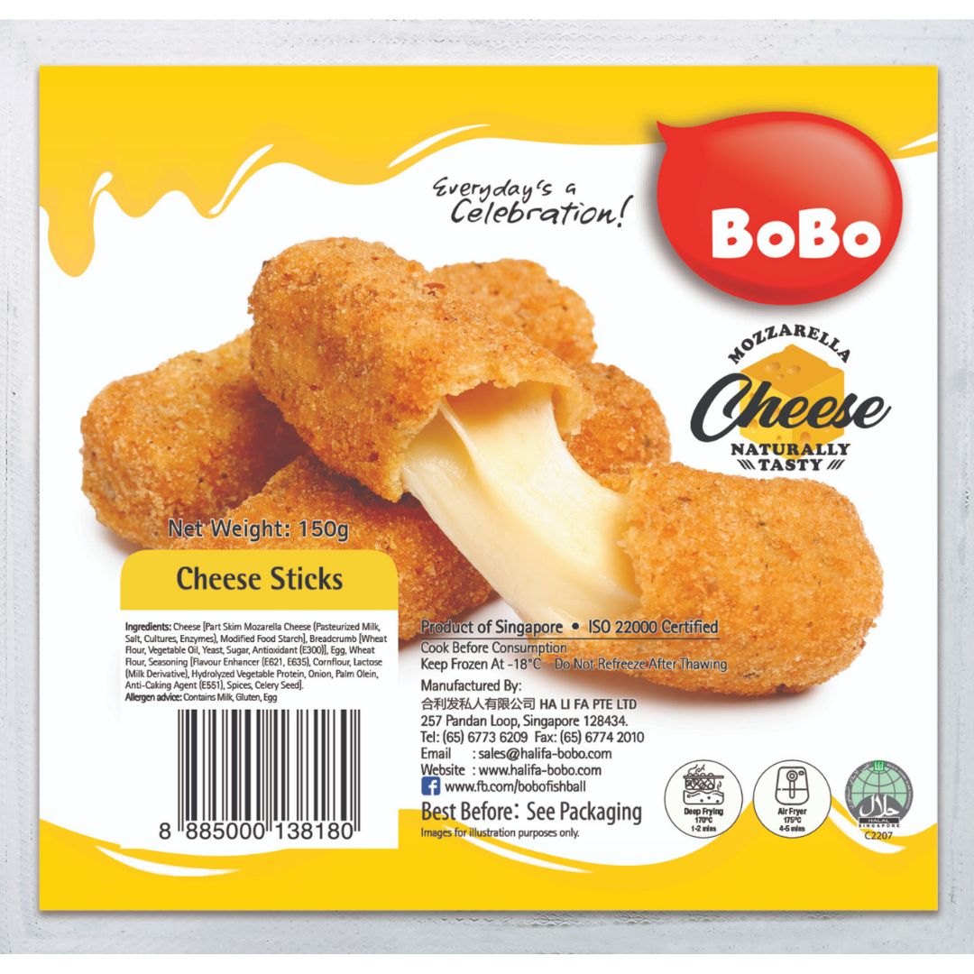 Bobo, Mozarella Cheese Sticks, 150 g
