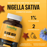 Amazing Superfoods Premium Black Seed Oil Orange Flavor 60 Gummies