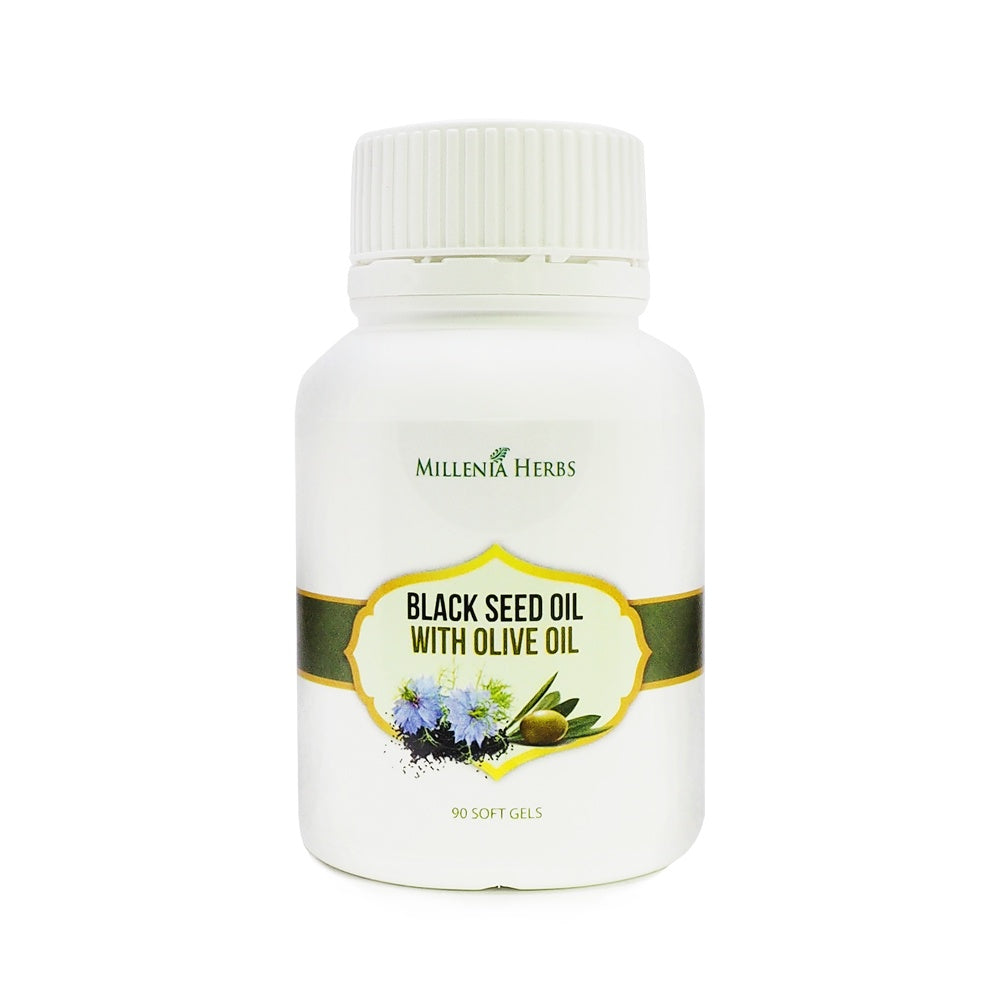 Millenia Herbs, Black Seed Oil, Plus Olive Oil, 90 softgels
