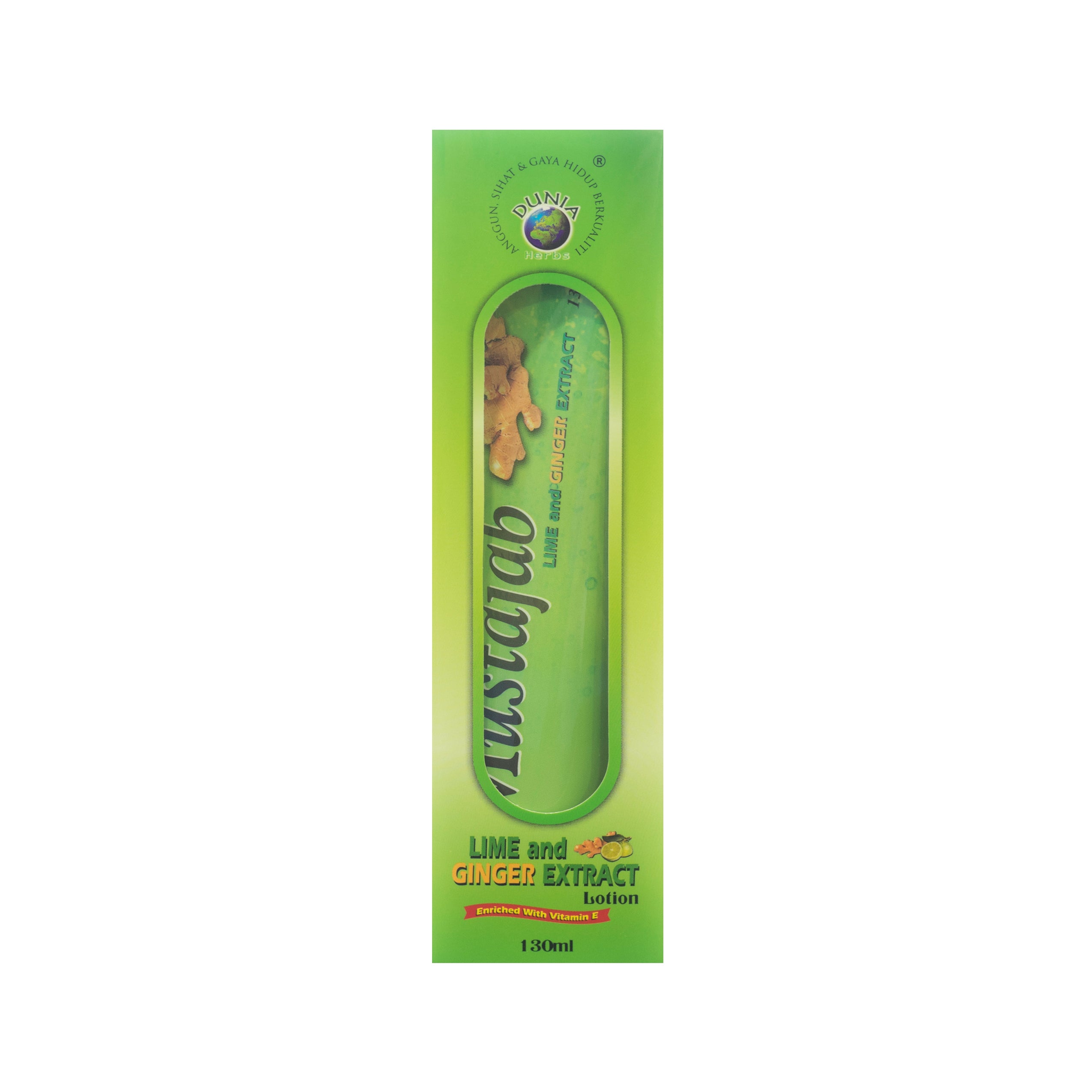 Dunia Herbs, Lotion Mustajab Lime and Ginger Extract, 130 ml